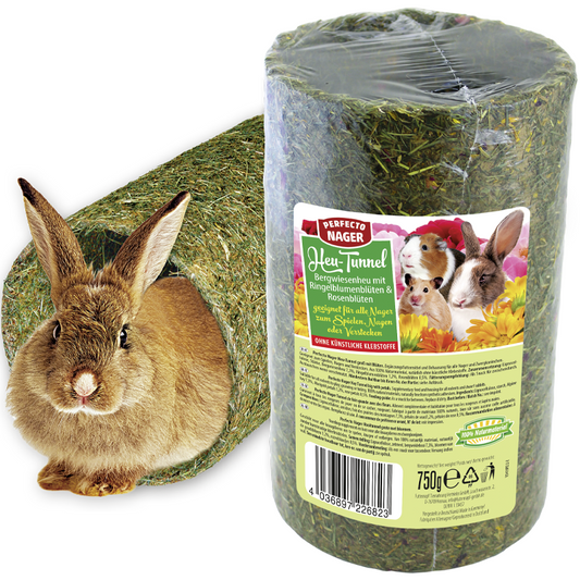 Perfecto Nager Heu-Tunnel „L“ mit Blüten, 750 g