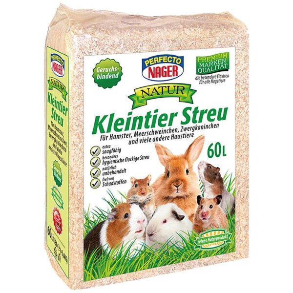 Perfecto Nager Natur Kleintierstreu 60 Liter