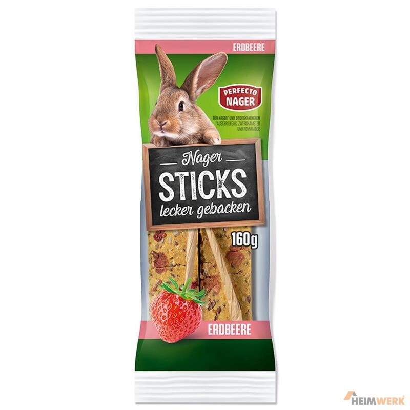 Perfecto Nager Nager-Sticks, gebacken, mit Erdbeere, 160 g