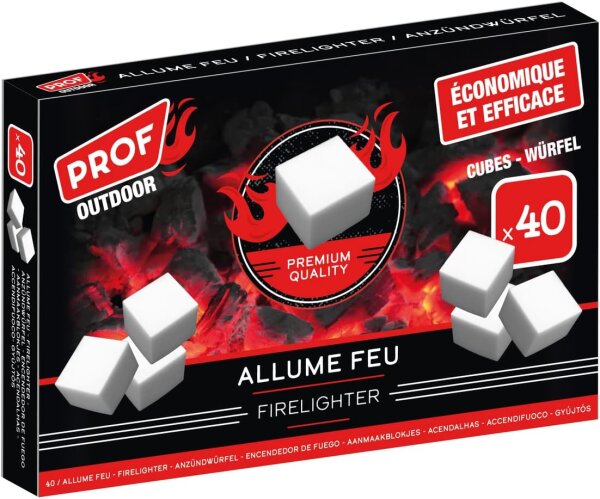 POLYFLAME EUROPE 40 Anzündwürfel für ökonomisches Feuer