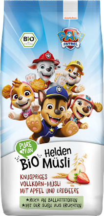PURE & FUN Kindermüsli Knusper Vollkorn mit Apfel und Erdbeere, ab 3 Jahren, 375 g