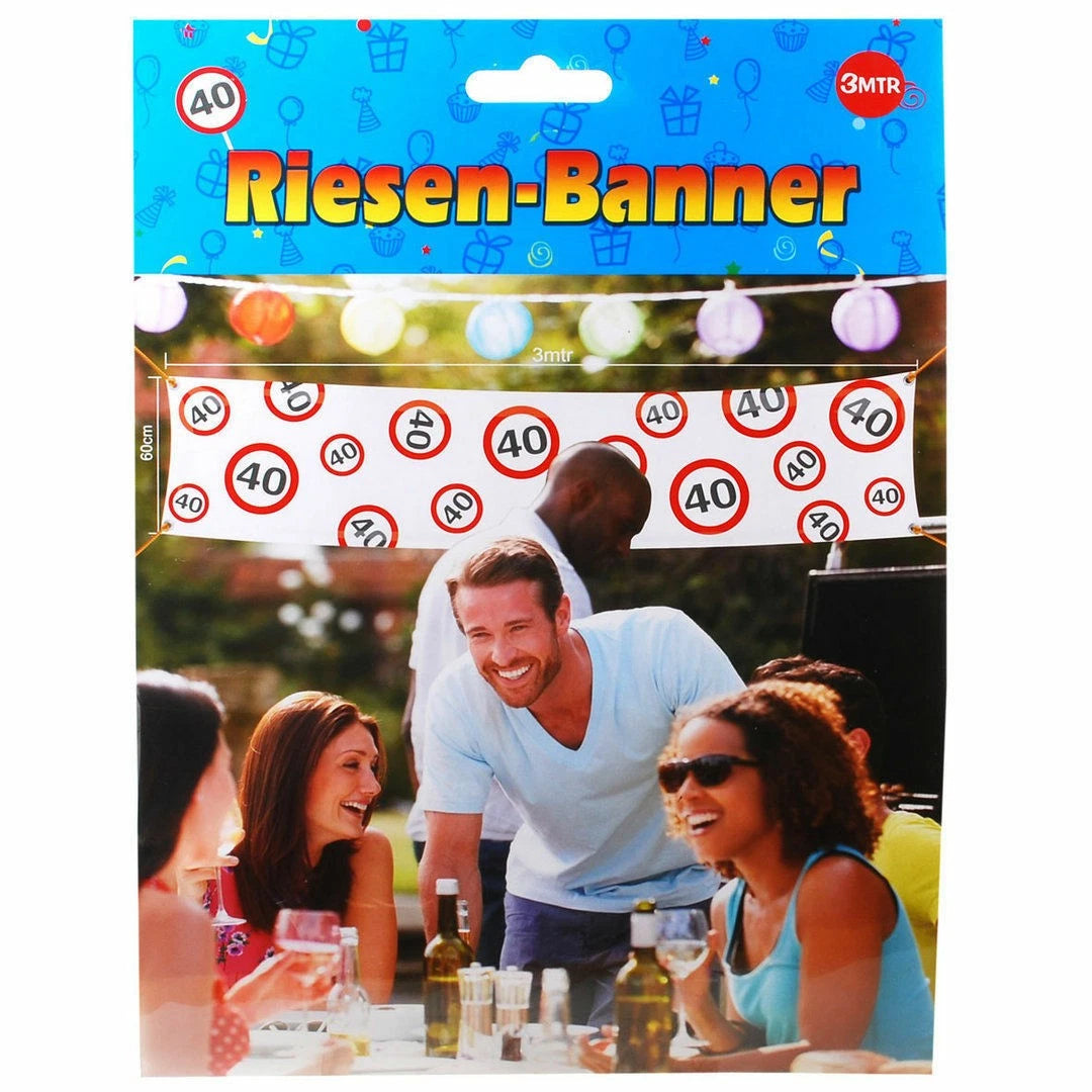 Riesenbanner „40. Geburtstag“, 3 m, mit Ösen