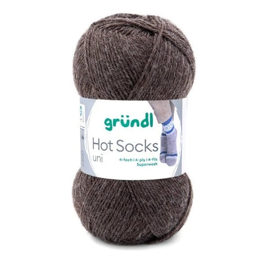 Gründl Hot Socks uni 50 Sockenwolle, Farbe 02 Kieselgrau