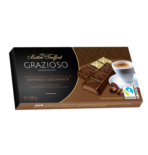 Grazioso Zartbitterschokolade mit Espressogeschmackfüllung 100 g (8 x 12,5 g)