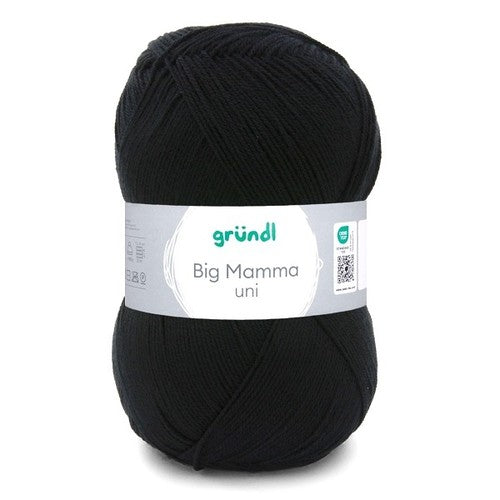 Gründl Big Mamma uni Handstrickgarn, 400 g, schwarz