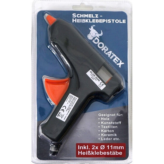 Doratex Schmelz-Heißklebepistole 40 W inklusive 2 Heißklebestäben Ø 11 mm