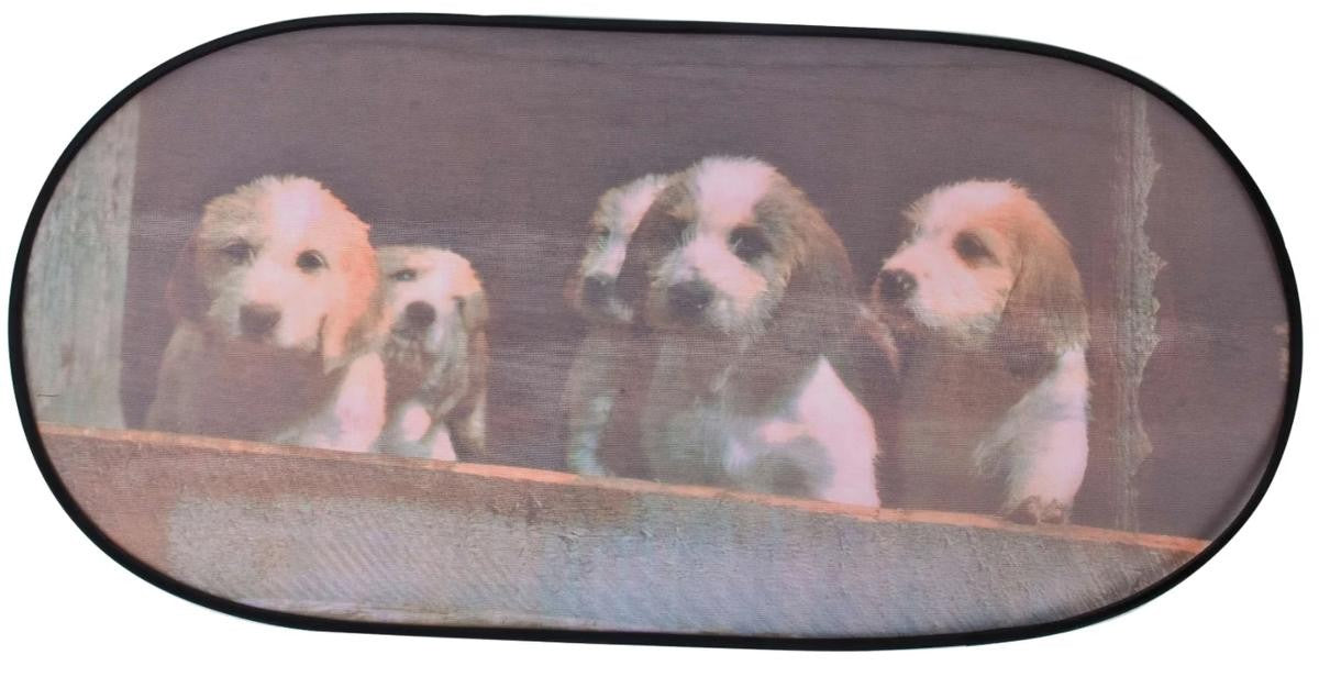 WALSER Auto-Sonnenschutz mit Hundemotiv für die Heckscheibe, 100 × 50 cm