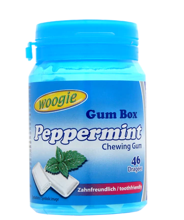 Woogie zuckerfreier Pfefferminz-Kaugummi 64,4 g
