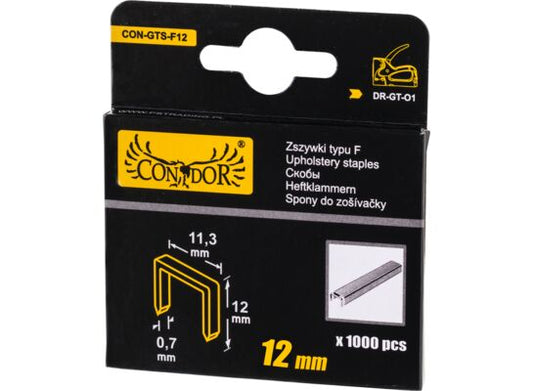 Condor Heftklammern Typ F, 12 mm, 1000 Stück